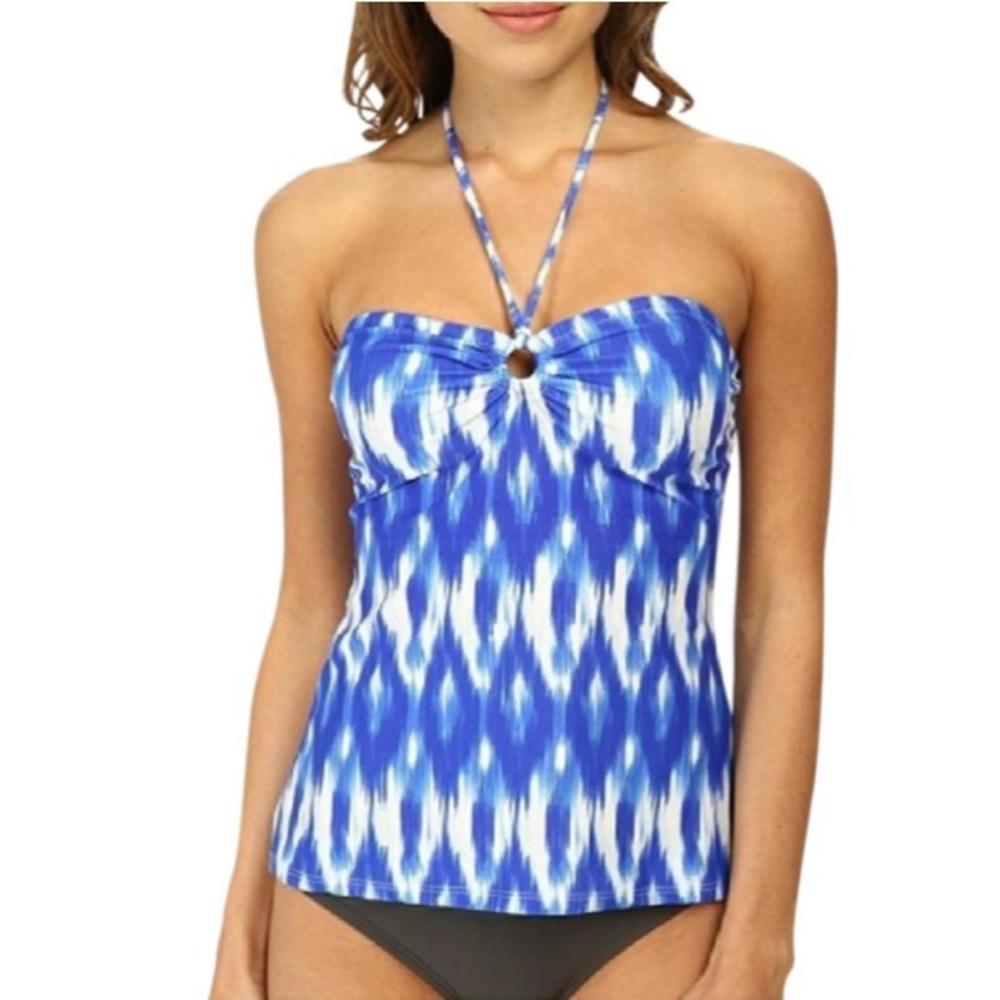 Shoshanna Ikat Blue and White Tankini Size XS